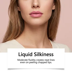 Nahaufnahme des Zephoco Lippenkonturenstifts in Rosa mit sanfter matter Textur.