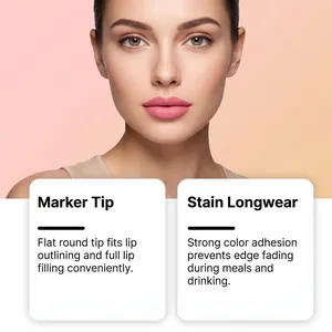 Detailaufnahme eines rosafarbenen matten Lippenstifts mit langanhaltender Formel