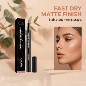 Detaillierte Nahaufnahme von Zephoco mattem Lippenstift in Nude Orange für glattes Finish