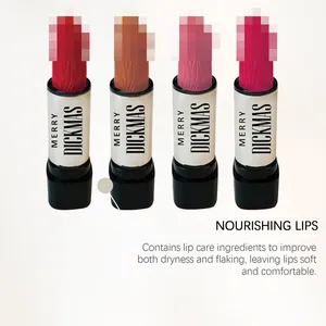 Gedetailleerd overzicht van voedende matte lippenstiften met unieke houtnerftextuur