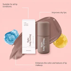 Detailansicht des langanhaltenden matten Lippenstift-Stains in braunem Nude-Ton