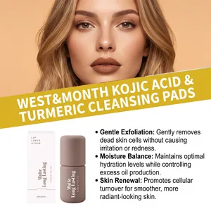 Detailansicht der matten braunen Lippenkonturenstift mit Verpackung und Porträt