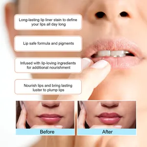 Peel-off Lipliner-Stift Detail mit Vorher-Nachher-Effekt für pralle und definierte Lippen