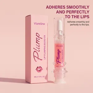 Detailansicht des VIARELINE Lippen-Plumpers in rosa Spritzenbehälter und Schachtel