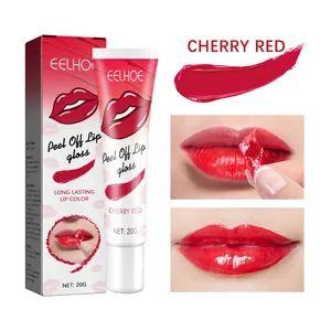 Detailansicht von EELHOE kirschrotem Peel-Off-Lipgloss für langanhaltende Farbe