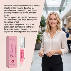 Viareline feuchtigkeitsspendender Lip Plumping Booster Gloss mit Modell im Büro-Ambiente