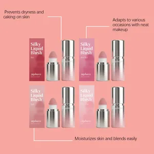 Zephoco silky liquid blush set featuring four shades for moisturized and natural makeup