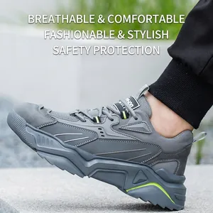 Zapato de seguridad aislado 6KV gris con puntera de acero anti-aplastamiento y anti-perforación.