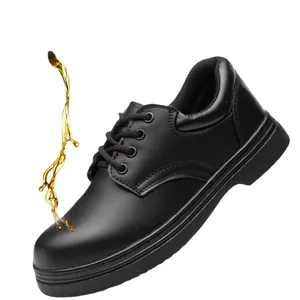 Damen Kochschuhe Rutschfest Wasserdicht Ölbeständig Echt Rindsleder Stahlkappe Sicherheitsschuhe Arbeitsschuhe Für Küche Restaurant