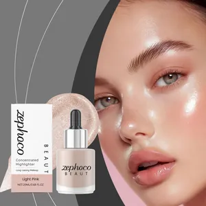 Detailansicht von Zephoco hellrosa flüssigem Highlighter mit strahlendem Make-up-Effekt