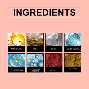 Detailed ingredient list showing mica, mineral oil and silica for silky blush