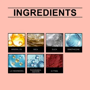 Detailed ingredient overview for silky moisturizing crimson blush makeup product.