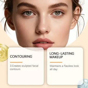 Primer plano detallado de un maquillaje de contorneado esculpido e impecable