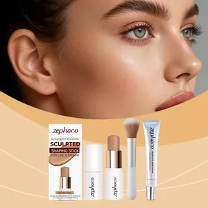 Set per contouring e cura della pelle Zephoco per pelli scure con stick e crema