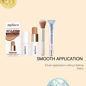 Set professionale zephoco contouring con pennello e crema per un'applicazione vellutata