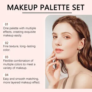Set de paleta de maquillaje profesional para sombras, rubor y contorno natural del rostro