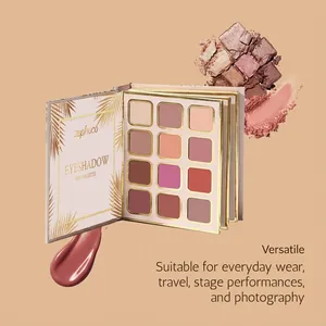 Close-up of Zephoco foldable 12-color eyeshadow and blush palette for versatile makeup