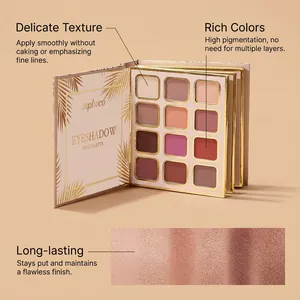 Detail of zephoco 12-color eyeshadow mini palette showing texture and rich pigment