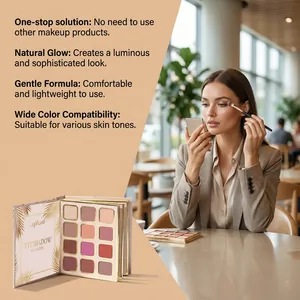 Zephoco tropical all-in-one makeup palette featuring 12 eyeshadow and blush shades