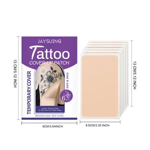 Breathable skin-colored tattoo cover-up patches for temporary concealment, 6 pieces pack