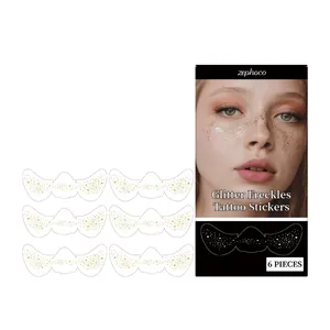 Gold Glitter Freckles Temporary Tattoo Stickers Waterproof Metallic Star Face Makeup Stickers For Festival Party Women Fashion