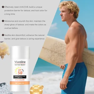 Στικ αντηλιακού Viareline SPF 50+ για τατουάζ, προστασία δέρματος και κλείδωμα χρώματος