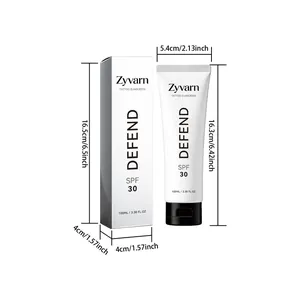 Αντηλιακή κρέμα τατουάζ Zyvarn SPF 30 100ml με λεπτομερείς διαστάσεις σε ίντσες και cm