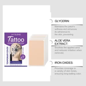 Ingredients of Jaysuing tattoo cover-up patch including Glycerin, Aloe Vera and Iron Oxides.