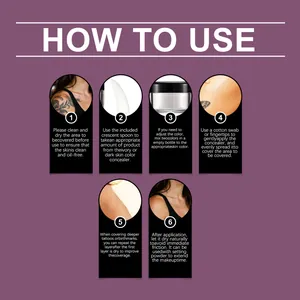Step-by-step instruction guide for applying EELHOE body tattoo concealer set