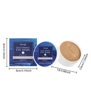 Mascarilla para ojos Hoygi Deep Firming con dimensiones del producto y 60 parches de ojos