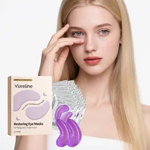 Modèle présentant des masques pour les yeux Viareline pour le soin du contour des yeux