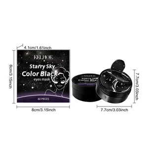 Vista detallada de la mascarilla negra EELHOE Starry Sky con dimensiones en cm y pulg.