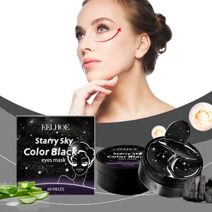 EELHOE Máscara de Ojos Negra Cielo Estrellado Hidratante Reafirmante Elimina Ojeras Parche de Ojos Cuidado de Piel Mujer