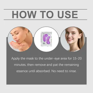 Instructions étape par étape pour appliquer des patchs hydrogel violets pour les yeux