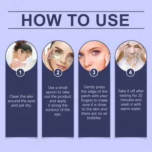 Guía de aplicación paso a paso para mascarillas de ojos con cuatro instrucciones