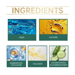 Vista detallada de los ingredientes de la mascarilla de ojos de pepino dorado