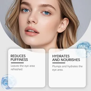 Vue détaillée montrant les soins oculaires hydratants pour réduire les poches sous les yeux