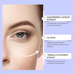 Detalle de ingredientes de la máscara de ojos: beneficios de Ganoderma, Glucan y Tremella