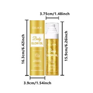 EELHOE Body Glow Oil SPF 30, 100ml waterproof sunscreen with dimensions 16.3x3.9cm