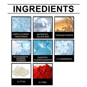 Ingredient list detail for champagne gold long-lasting highlighter stick makeup