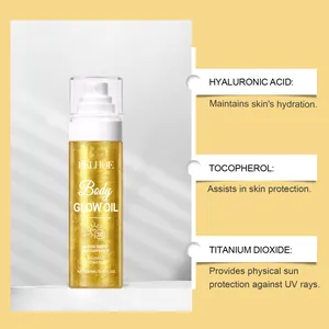 Detailed ingredient view of EELHOE SPF 30 Body Glow Oil for radiant skin hydration