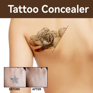 Détail montrant le correcteur de tatouage imperméable couvrant efficacement les marques