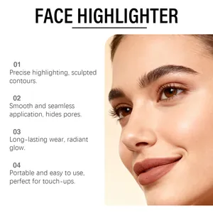 Close-up showing radiant champagne gold highlighter effect on smooth and flawless skin