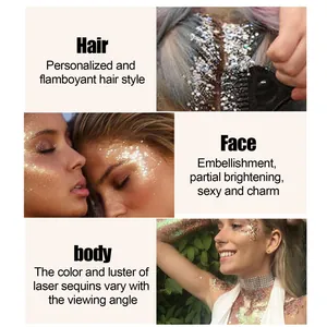 Gel con purpurina para cuerpo y cabello para un maquillaje de fiesta deslumbrante.