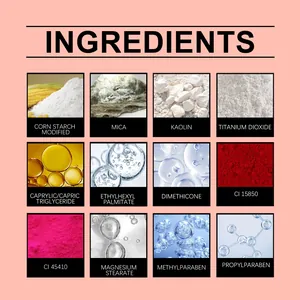 Lista detallada de ingredientes para el rubor perlado Zephoco con mica y caolín