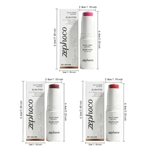 Detailed dimensions and colors of Zephoco blush stick set in Magenta Pink and Dusty Rose