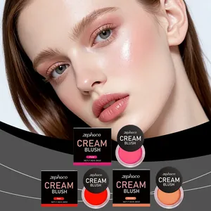 Maquillaje profesional con el colorete en crema sedoso zephoco en varios tonos de color