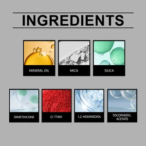 Detalle de los ingredientes que incluyen mica y sílice para un rubor sedoso