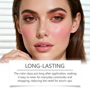 Professional close-up showing the long-lasting Magenta Pink blush stick makeup effect