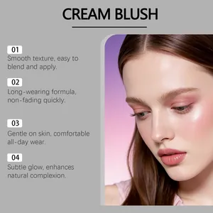 Detalle de rubor en crema rosa sedoso para un brillo natural en la piel